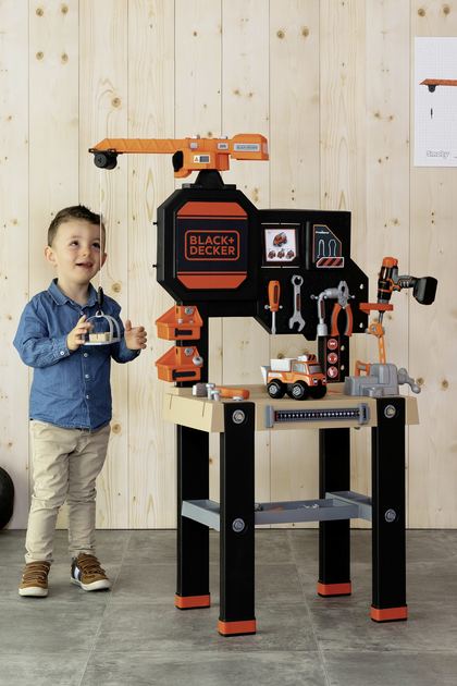 Zestaw zabawkowy Smoby Black & Decker warsztat z dzwigiem 117 x 82 x 35 cm (360731) (3032163607311) - obraz 7