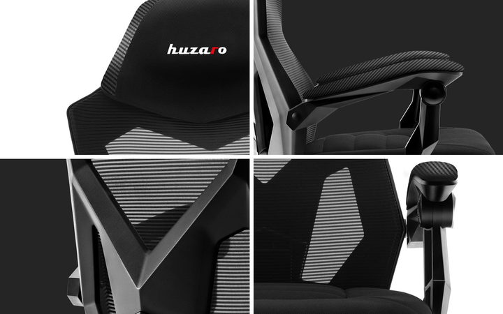 Геймерське ігрове крісло Huzaro HZ-Combat 3.0 Carbon перфорована обшивка з підставкою для ніг (955555906417512) - Уцінка - зображення 6