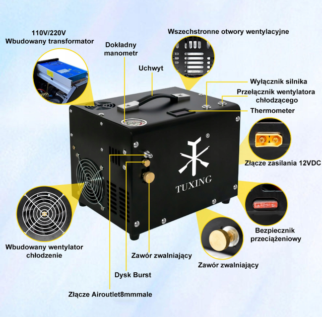 Повітряний компресор TUXING 4500Psi Pcp - изображение 4