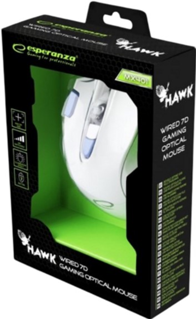 Миша Esperanza MX401 Hawk USB White/Blue (EGM401WB) - зображення 7