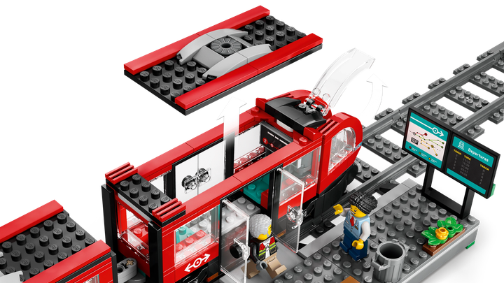 Zestaw klocków LEGO City Tramwaj miejski ze stacją 811 elementów (60423) - obraz 6