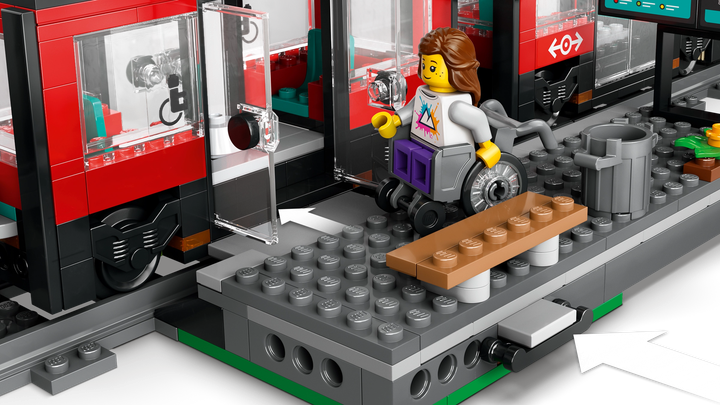 Zestaw klocków LEGO City Tramwaj miejski ze stacją 811 elementów (60423) - obraz 7