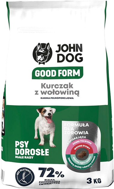 Сухий корм для собак John Dog Good Form курка з яловичиною 3 кг (5903246847093) - зображення 1