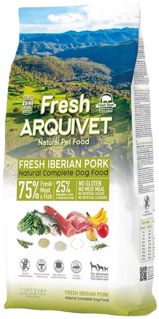 Półwilgotna karma dla psów Arquivet Fresh Iberian Pork and fish 10 kg (8435117891098) - obraz 1