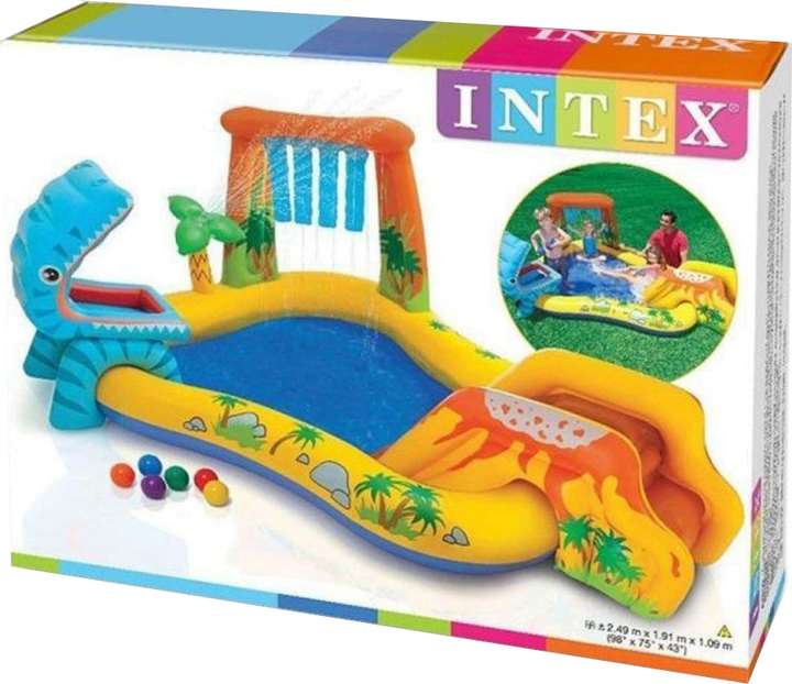 Надувний басейн Intex Динозаври 249 х 191 см (6941057402482) - зображення 4