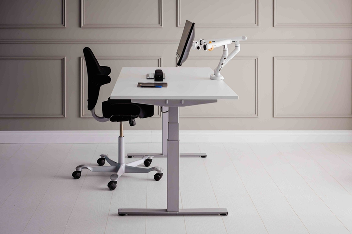 Настільне кріплення для монітора BakkerElkhuizen BNEBFDW BE Flexible Dual White (8719274677086) - зображення 5