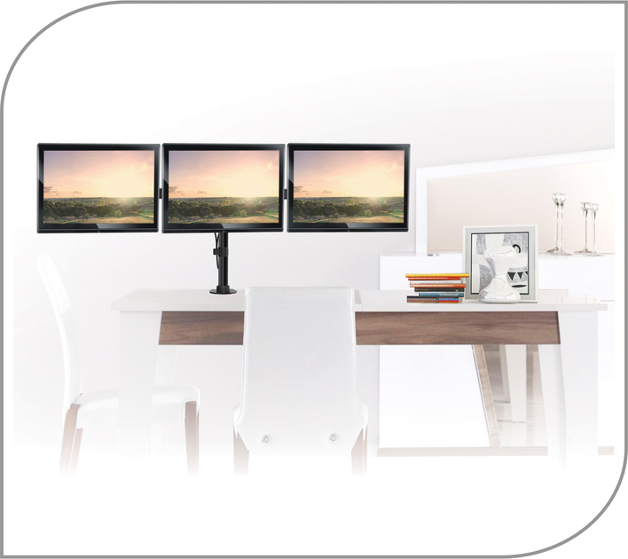 Настільне кріплення PureLink PM-OFFICE-03 PureMounts на три монітори Black (4251364706398) - зображення 6