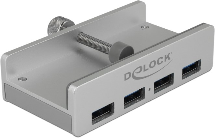 USB-хаб Delock External USB 3.0 4 Port з фіксуючим гвинтом (4043619640461) - зображення 1