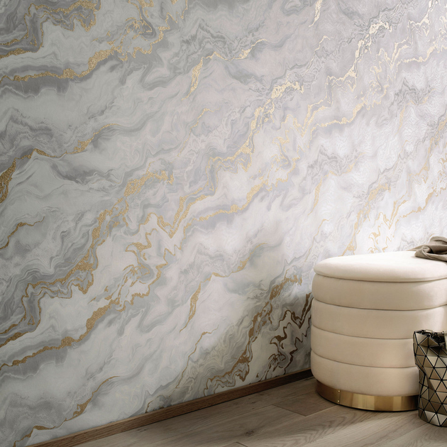 Флізелінові шпалери вініл гарячого тиснення Erismann Elle Decoration 12219-31 сірий (1,06х10,05м) - зображення 5