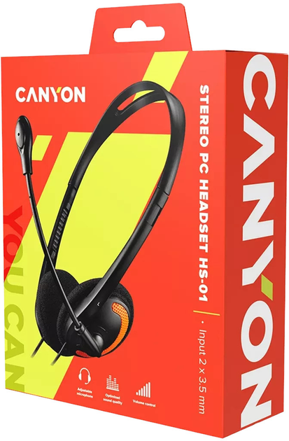 Навушники Canyon HS-01 Black-Orange (CNS-CHS01BO) - зображення 3