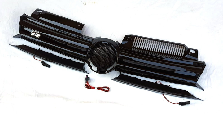 Решетка радиатора тюнинг ASP Volkswagen Golf 08-12 6 стиль R20 с LED Фольксваген Гольф L3607 - изображение 1