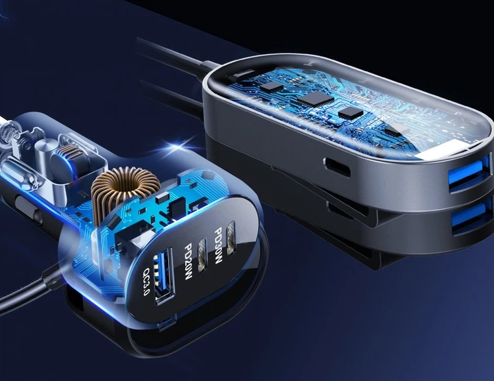 Автомобільний зарядний пристрій Winner Group 6 x USB 100 W HUB Black (8591194120176) - зображення 6