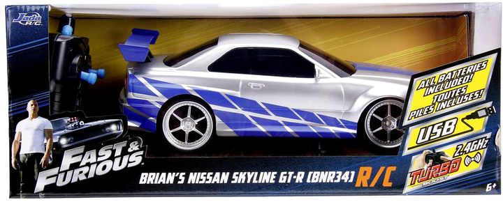 Samochód zdalnie sterowany Jada Fast and Furious Nissan Skyline GTR 1:16 (4006333064951) - obraz 1