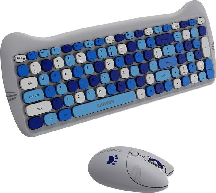 Комплект бездротовий Canyon HSET-W6 Kitty Edition Wireless Blue (CNS-HSETW6BL) - зображення 4