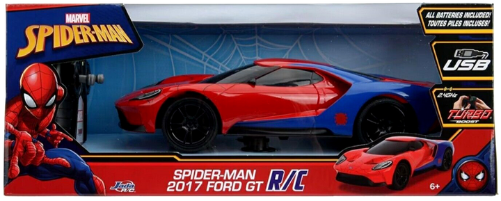 Samochód zdalnie sterowany Jada Marvel Spiderman 2017 Ford GT 1:16 (4006333070389) - obraz 1