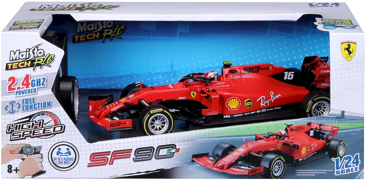 Bolid zdalnie sterowany Maisto 2019 Season F1 Ferrari SF90 1:24 (90159072621/090159072621) - obraz 1