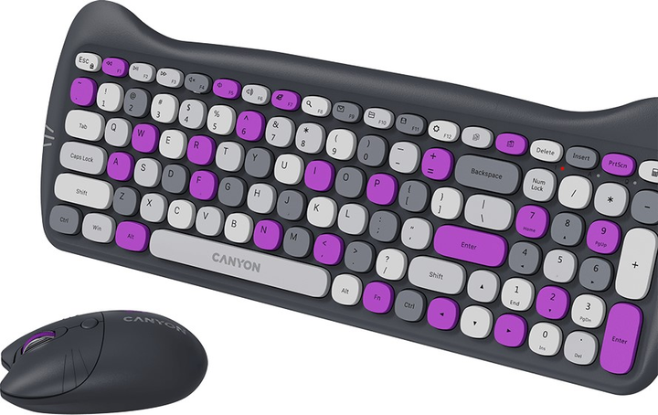Комплект бездротовий Canyon HSET-W6 Kitty Edition Wireless Grey (CNS-HSETW6VT) - зображення 5
