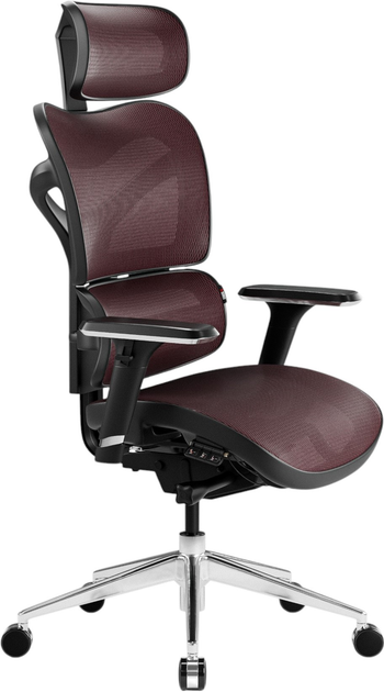 Fotel biurowy ergonomiczny Diablo Chairs V-Commander Black-Burgundy (5904405577219) - obraz 1