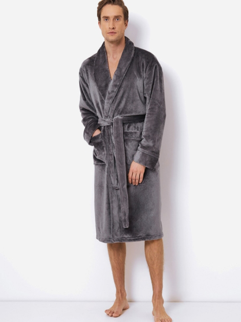 Szlafrok Aruelle Henry bathrobe L Szary (5907479343018) - obraz 1