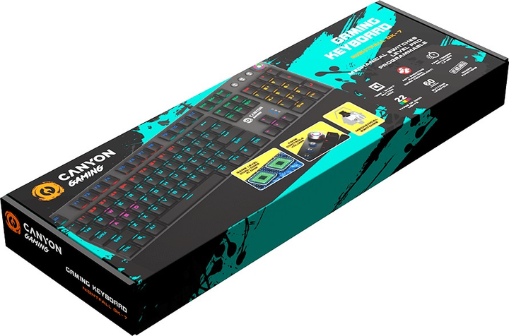 Klawiatura przewodowa Canyon Nightfall GK-7 RGB USB Dark Grey (CND-SKB7-US) - obraz 4