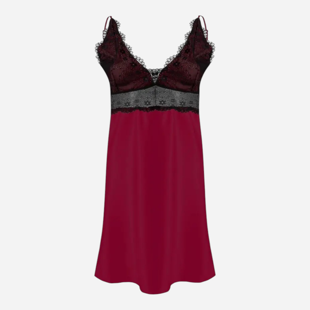 Koszula nocna damska DKaren Slip Fabien XS Bordowa (5903068507625) - obraz 3