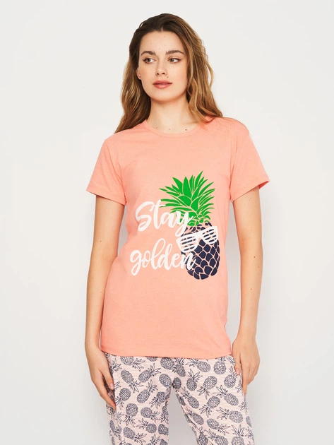 Піжама (футболка + штани) жіноча NOVITI PD001-W-01 XXL Різнокольорова (5905204314173) - зображення 3