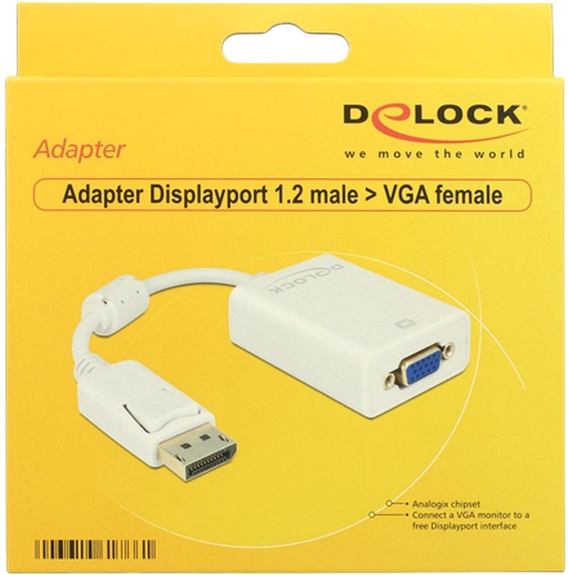 Адаптер Delock DisplayPort 1.2 male - VGA female (4043619617661) - зображення 2