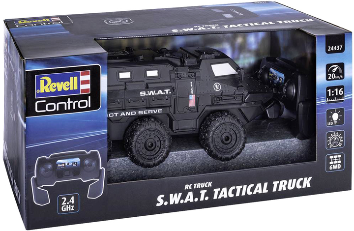 Taktyczna ciężarówka zdalnie sterowana Revell Control Truck SWAT (4009803244372) - obraz 1