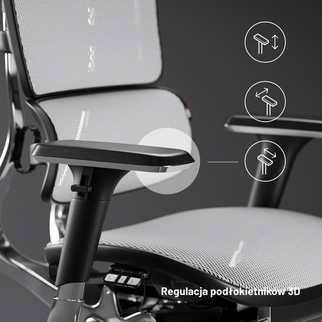 Крісло офісне ергономічне Diablo Chairs V-Master Black-White (5904405577172) - зображення 13
