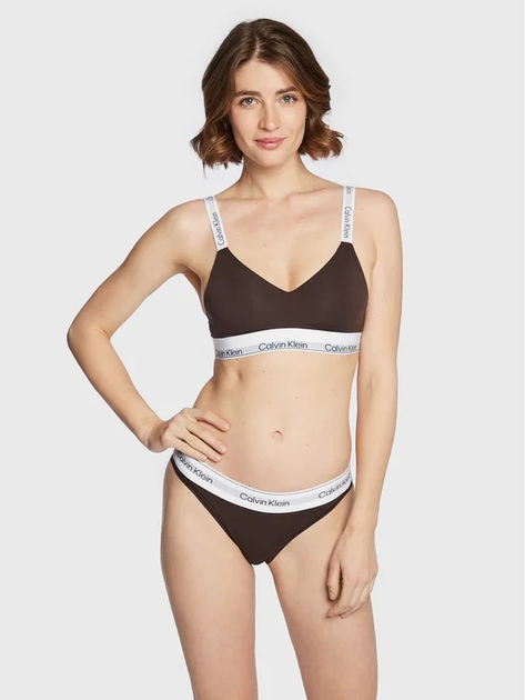 Majtki bikini damskie bawełniane Calvin Klein Underwear 000QF7047EBKC S Ciemnobrązowe (8719856453404) - obraz 3