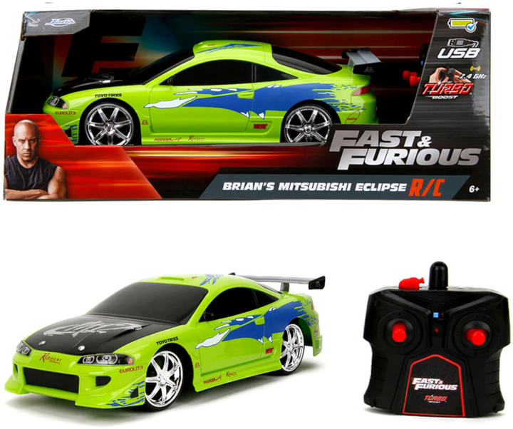 Машинка на радіокеруванні Jada Форсаж 1995 Mitsubishi Eclipse 1:16 (4006333090165) - зображення 2