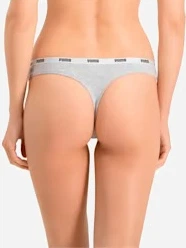 Zestaw damskich majtek typu stringi 3 szt Puma String 3p Pack 90759001 L Czarny/Szary/Biały (8718824804422) - obraz 6