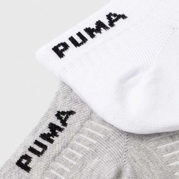 Набір чоловічих шкарпеток 2 пари Puma Women Cat Logo Rib Sneaker 93819201 39-42 Білий/Сірий (8720245489287) - зображення 5