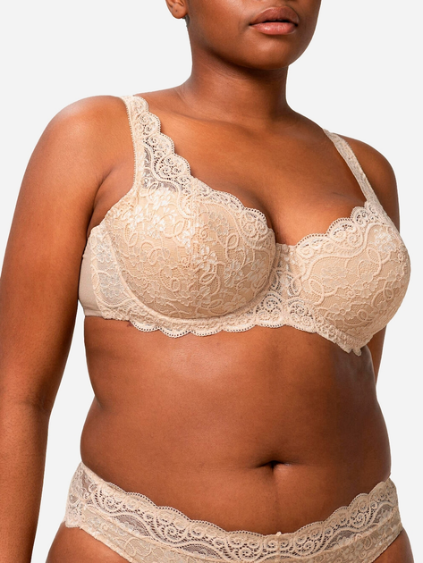 Biustonosz damski z fiszbinami z koronką Triumph 10166798 75B Beżowy (7613112815306) - obraz 9