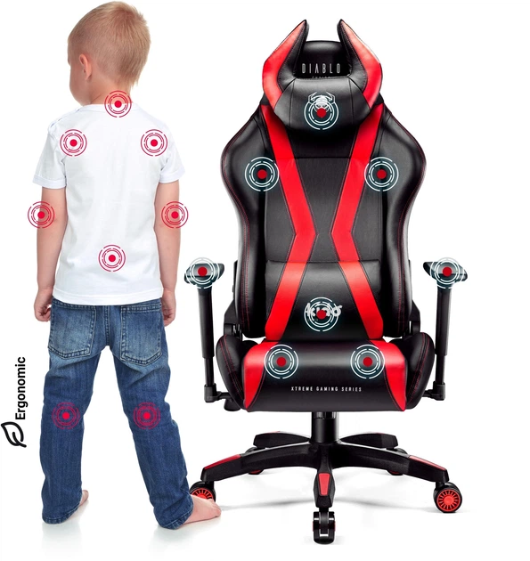 Ігрове крісло Diablo X-Horn 2.0 Kido Black-Red (5902560336894) - зображення 7