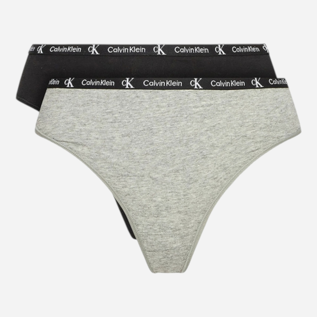 Zestaw damskich majtek typu figi 2 szt Calvin Klein Underwear 000QD3991E-BGH XL Szary/Czarny (8720107311107) - obraz 1