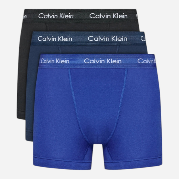 Набір трусів-боксерів чоловічих бавовняних Calvin Klein Underwear 0000U2662G-4KU L 3 шт Чорний/Синій/Блакитний (8719113950776) - зображення 1