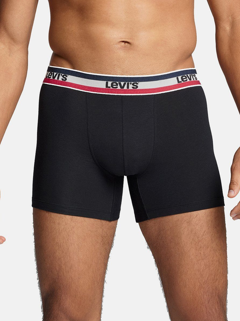 Zestaw majtek męskich typu bokserki 2 szt Levi's Logo Boxer Brief Organic Co 2P 7012239080030 S Czarny/Szary (8720245438179) - obraz 3