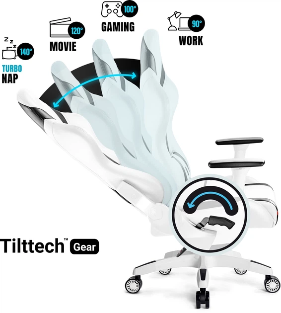 Ігрове крісло Diablo X-Horn 2.0 King Size White-Black (5902560337860) - зображення 7