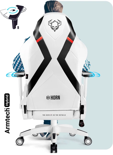 Ігрове крісло Diablo X-Horn 2.0 King Size White-Black (5902560337860) - зображення 9