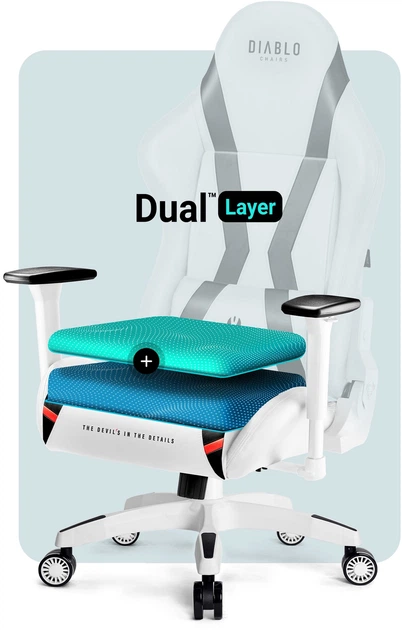Ігрове крісло Diablo X-Horn 2.0 King Size White-Black (5902560337860) - зображення 10
