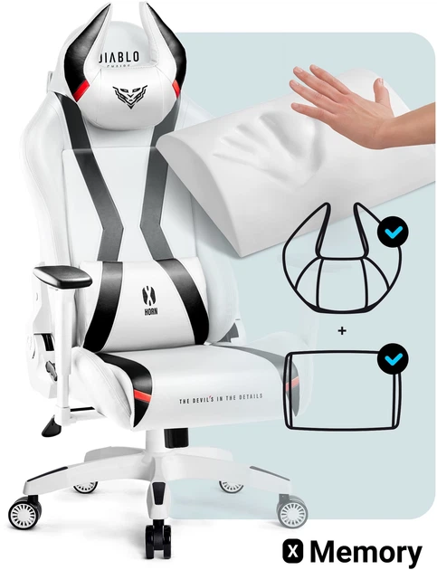 Ігрове крісло Diablo X-Horn 2.0 King Size White-Black (5902560337860) - зображення 11