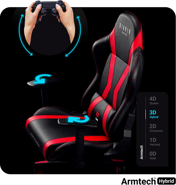 Fotel gamingowy Diablo X-Horn 2.0 King Size Black-Red (5902560336887) - obraz 10