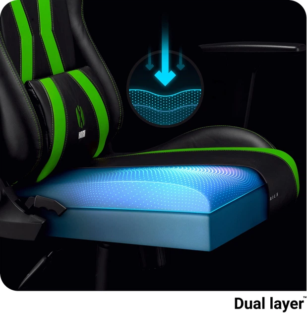 Ігрове крісло Diablo X-Horn 2.0 Normal Size Black-Green (5902560337020) - зображення 15