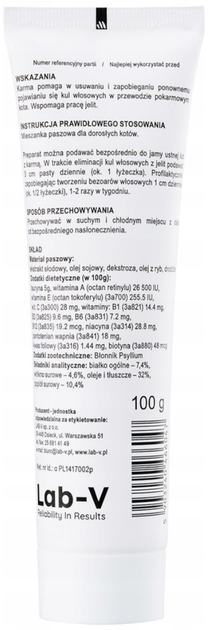 Паста для котів Lab-V Antibezo, що сприяє виведенню шерстяних грудочок з шлунково-кишкового тракту 100 г (5903240466047) - зображення 3
