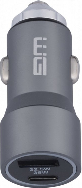 Автомобільний зарядний пристрій Winner Group USB-C 36 Вт + USB-A 22 Вт Silver (8591194115097) - зображення 2