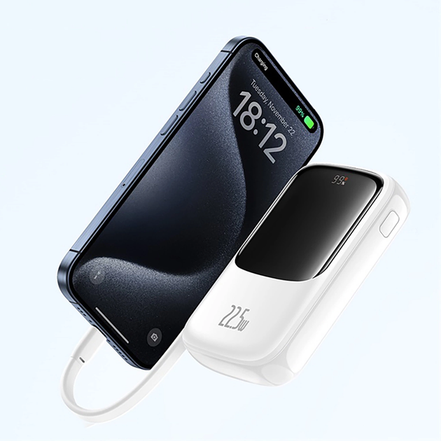 Powerbank Baseus Power Bank Qpow Pro+ USB-C 10000 mAh 22.5 W White (P10067101213) - obraz 6