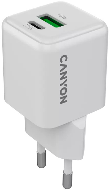 Ładowarka sieciowa Canyon CU20AC GaN 20W White (CNS-CUW20AC) - obraz 1