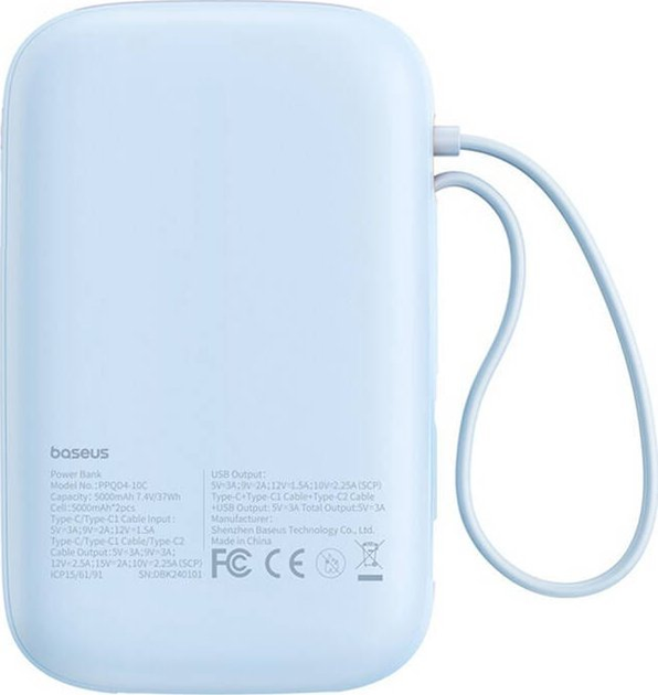УМБ Baseus Qpow 2 USB-C 10000 мАг 30 Вт Blue (P10055008313) - зображення 3