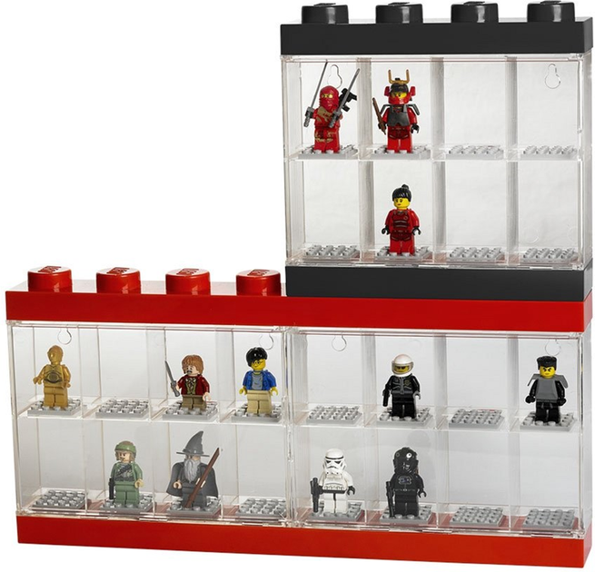 Przezroczysty stojak LEGO na 16 minifigurek z czarnymi elementami (40660003) - obraz 5